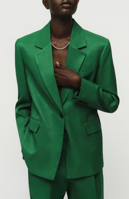 Mango Otero One-button Blazer In Green
