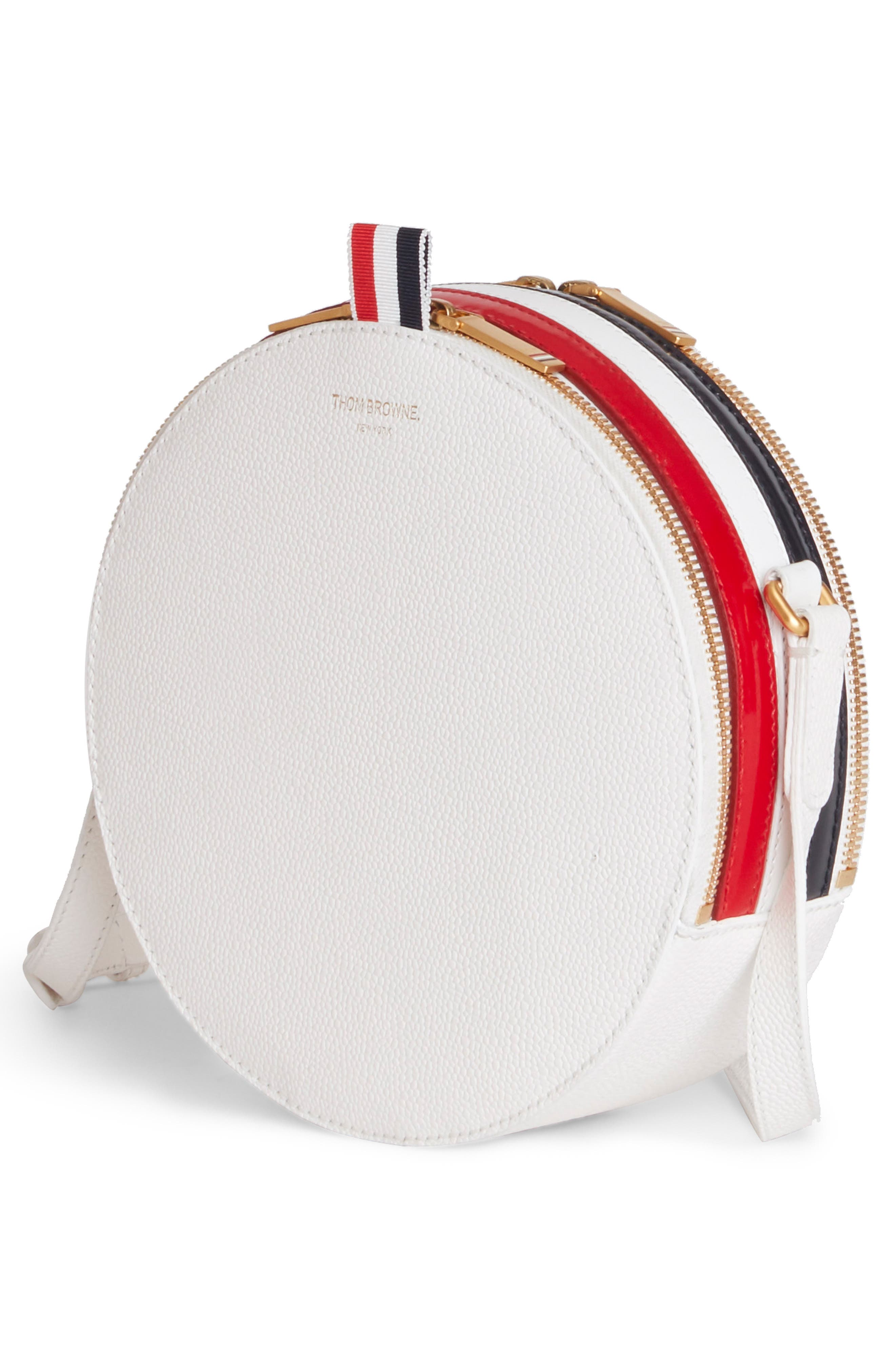Hat Box Jr. Leather Crossbody Bag, Alternate, color, WHITE