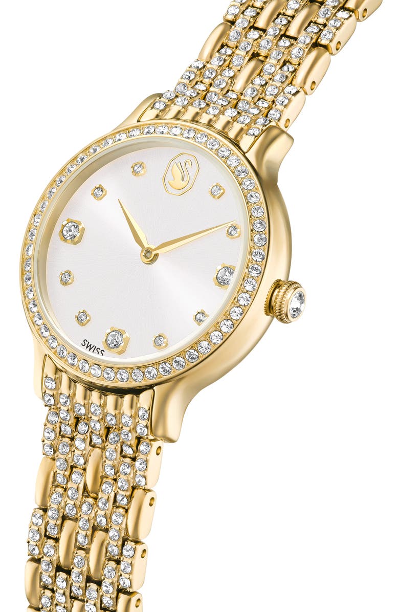 Swarovski Imber Bracelet Watch, 31mm, Alternate, color, Gold