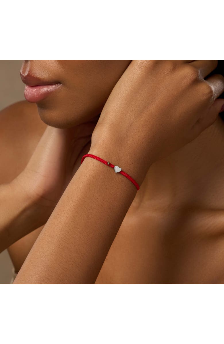 Karma and Luck Protected by Love - Red String Heart Charm Bracelet, Alternate, color, Red/Silver