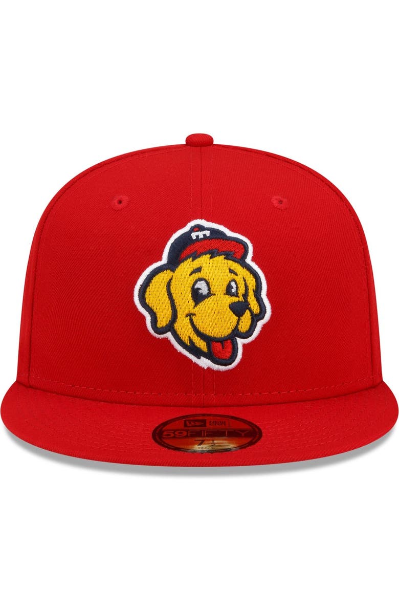 New Era Men's New Era Red Toledo Mud Hens Theme Night 59FIFTY Fitted Hat, Alternate, color,