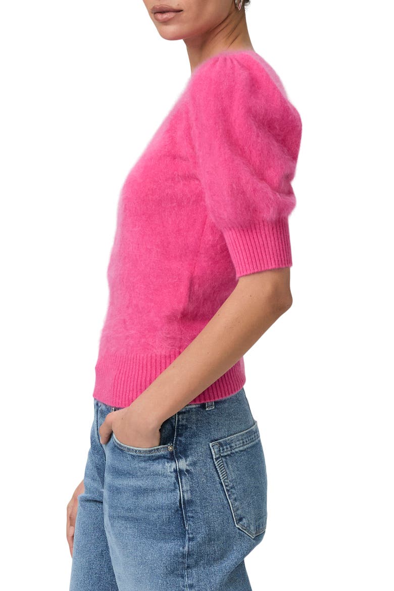 Gladiolus Short Sleeve Cashmere Sweater, Alternate, color, CHERRIES JUBILEE