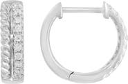 EFFY Sterling Silver Diamond Hoop Earrings