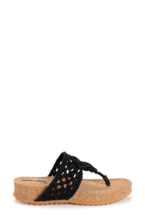 Muk Luks Pippen Platform Slide Sandal In Black