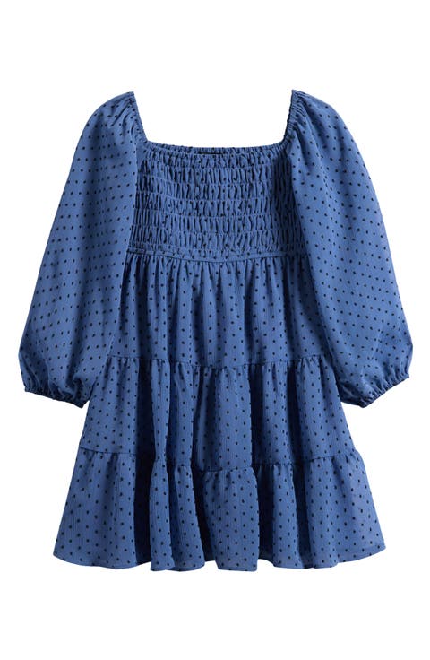 Kids' Swiss Dot Babydoll Party Dress (Big Kid)