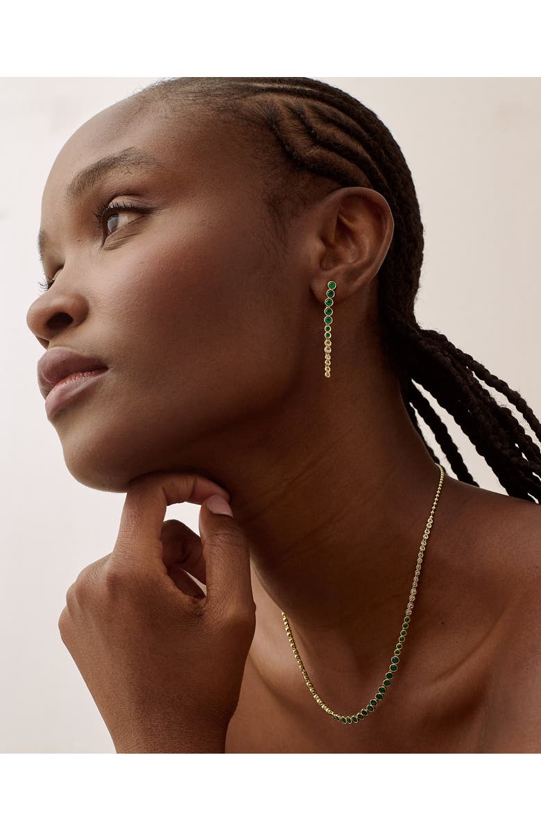 Edge of Ember Serena Tennis Drop Earrings, Alternate, color, Green