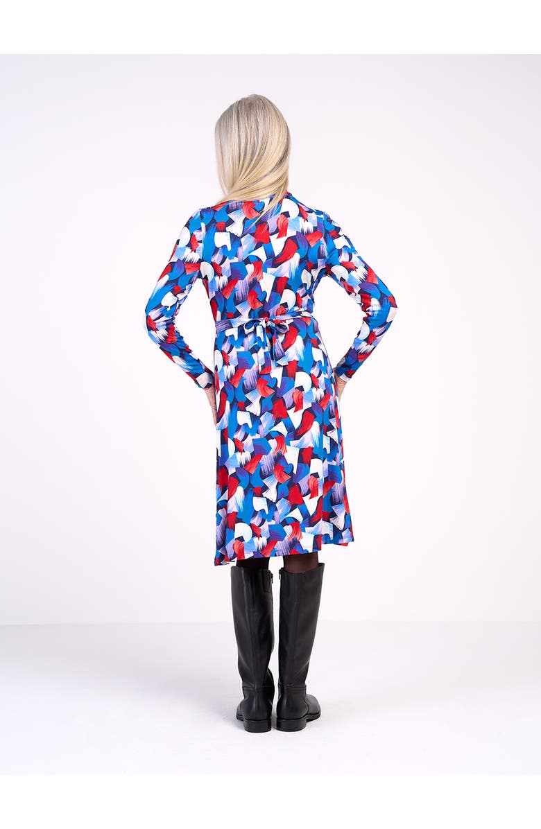 Kettlewell Long Sleeve Printed Wrap Dress, Alternate, color, Winter Geo