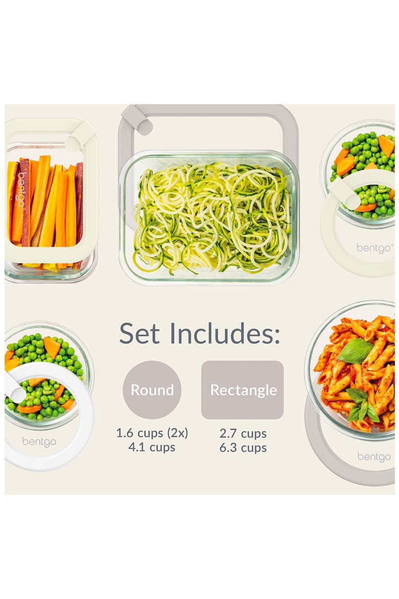 Glass Signature 10-Piece Glass Food Storage Set, Alternate, color, WHITE STONE