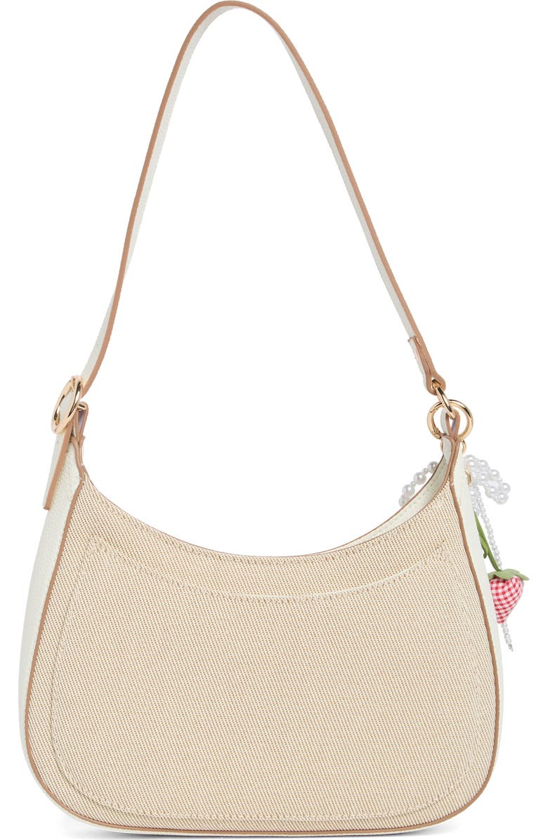 Nanette Lepore Crescent Twill Shoulder Bag, Alternate, color, Twill-Chalk