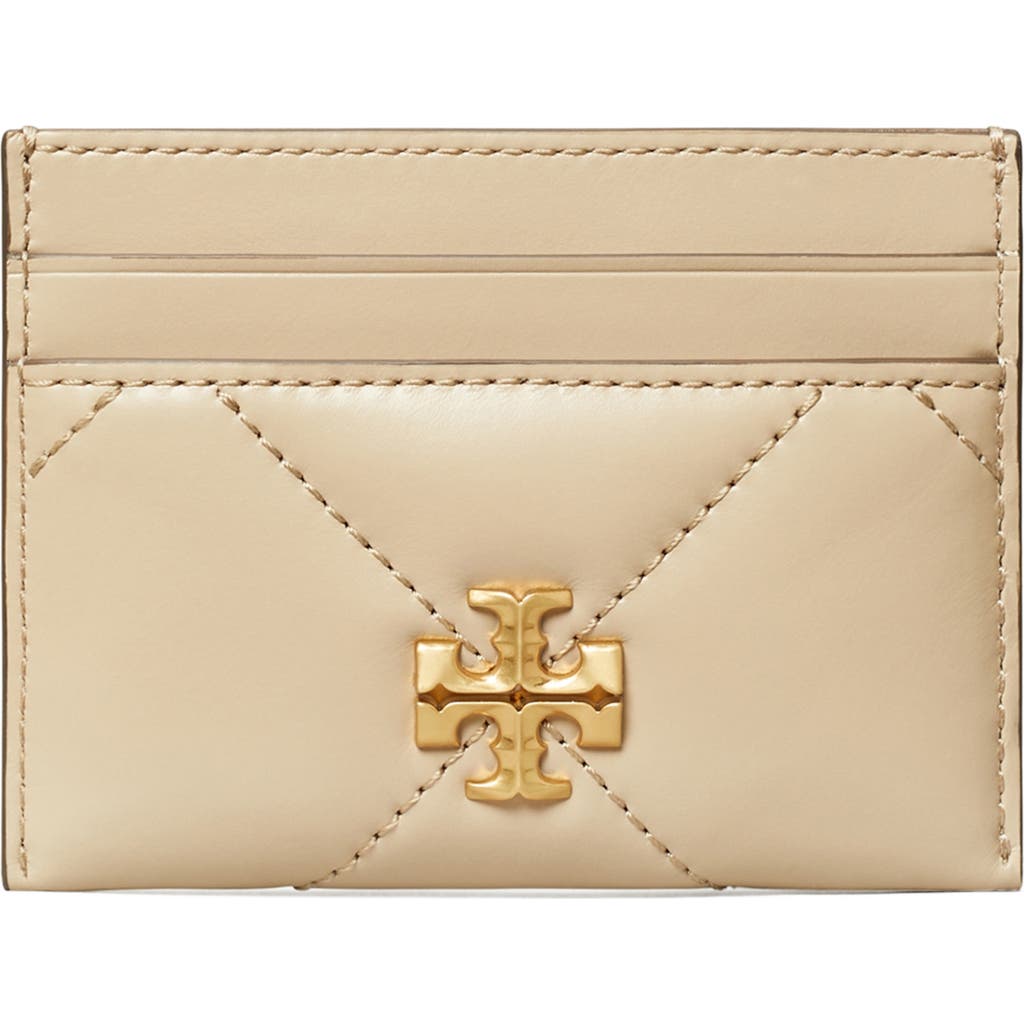 Tory Burch Kira Diamond Quilted Leather Card Case In Blue