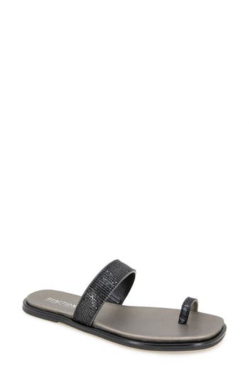 Reaction Kenneth Cole Wilfred Toe Loop Flat Sandal In Black