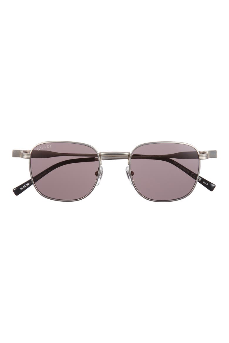 50mm Small Round Sunglasses, Main, color, SILVER