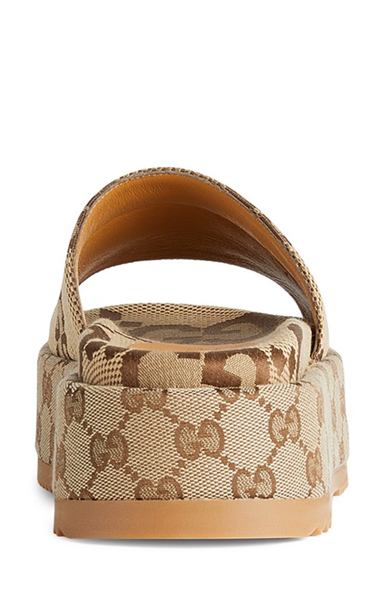 Gucci Angelina GG Logo Platform Slide Sandal, Alternate, color, Beige