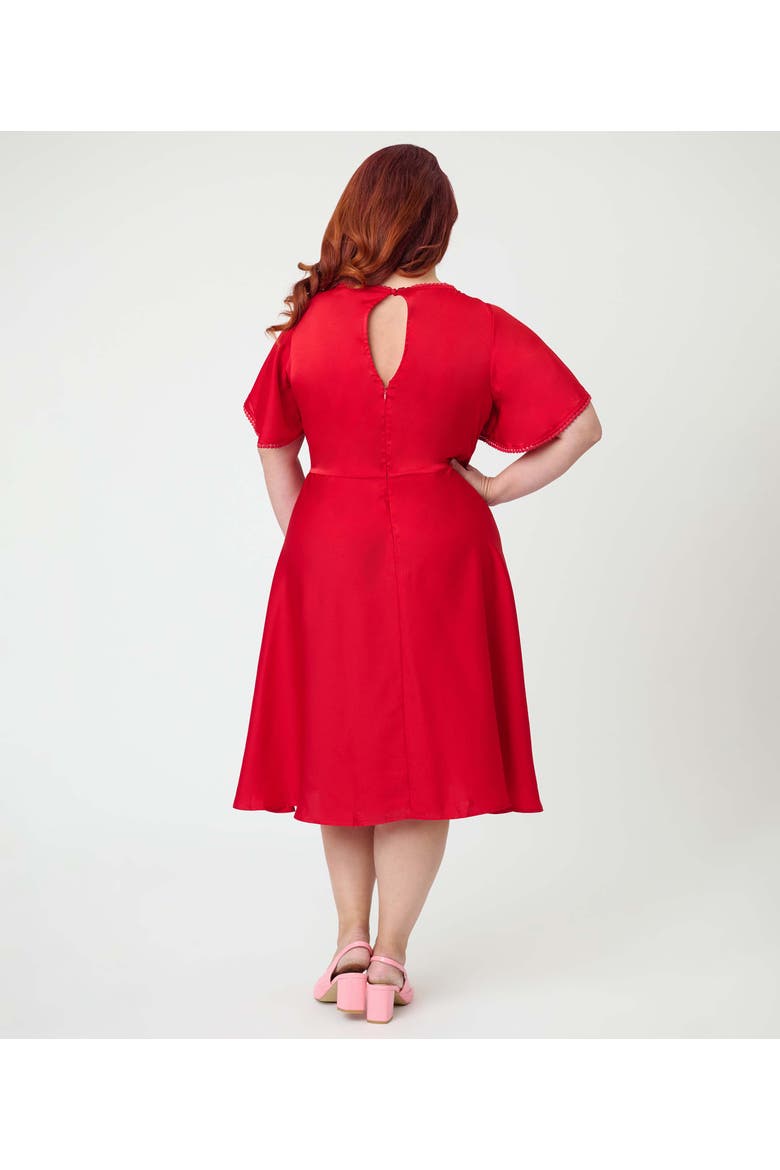 Plus Size 1930s Swing Dress, Alternate, color, Red Solid