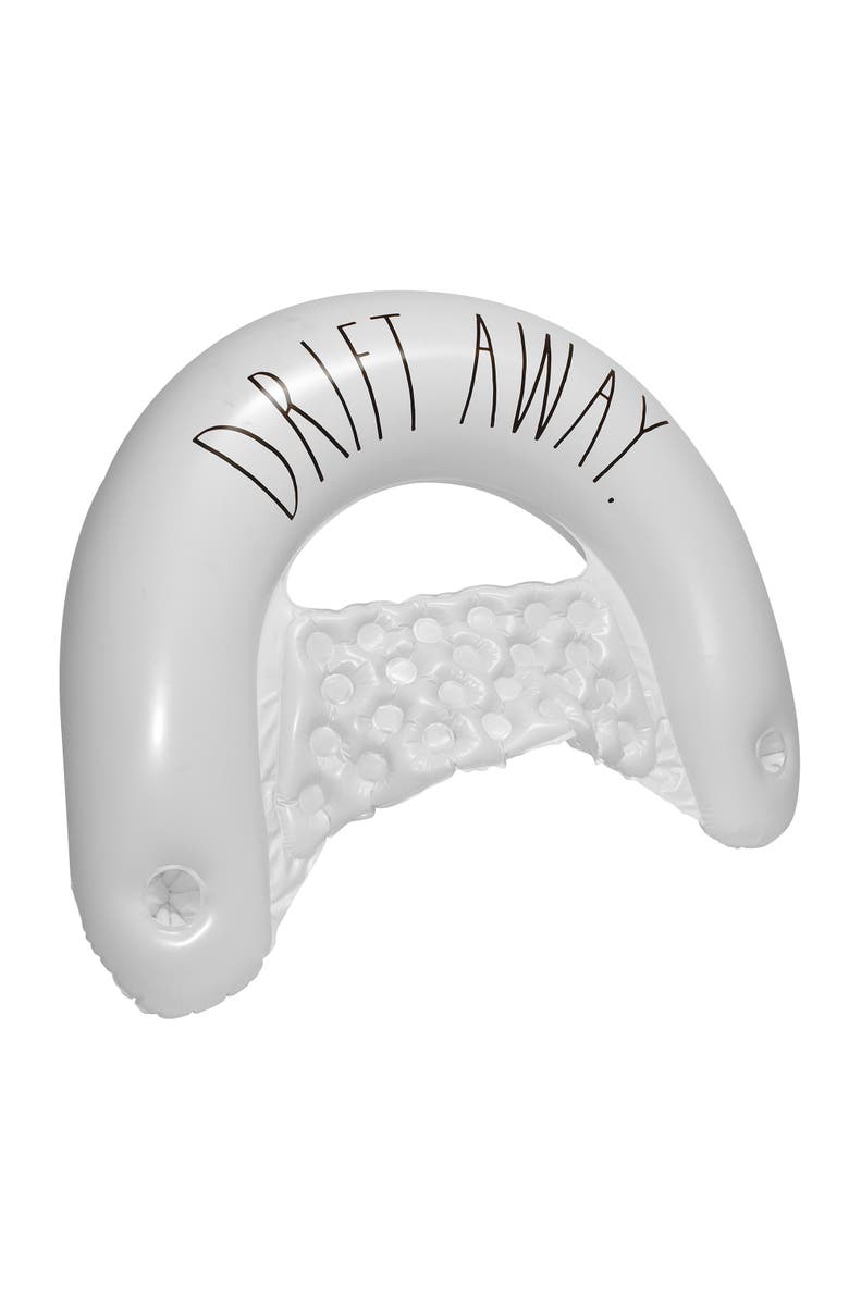 Rae Dunn Drift Away Chair Lounger 55 inch x 36 inch Water & Pool, Alternate, color, White