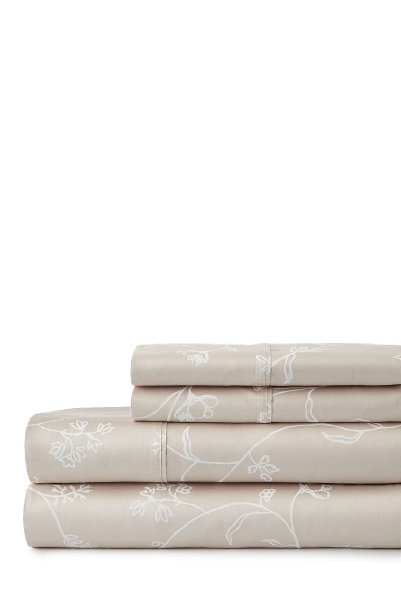 SOUTHSHORE FINE LINENS Sweetbrier Long Staple Sateen Cotton Sheet Set, Alternate, color, Soft Sand