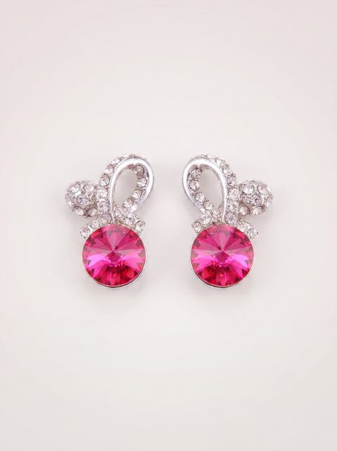 Crystal Flower Drop Earrings
