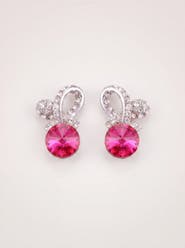 Modenaire Crystal Flower Drop Earrings