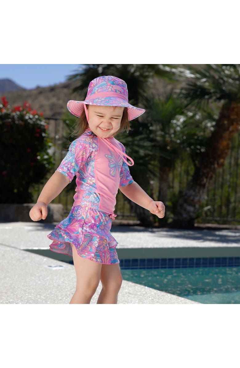 UV Skinz Swim Hat, Alternate, color, Mosaic Butterflies