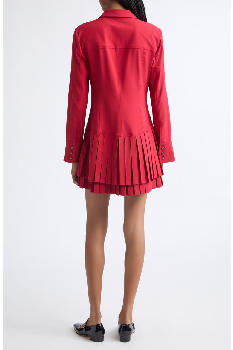 Dalissa Pleated Minidress, Alternate, color, WARM CRABERRY