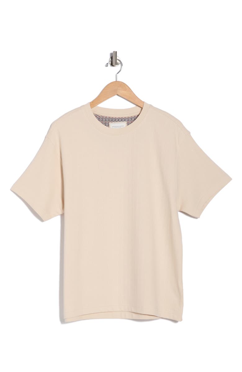 DENIM AND FLOWER Textured Cotton Crewneck T-Shirt, Alternate, color, Cream