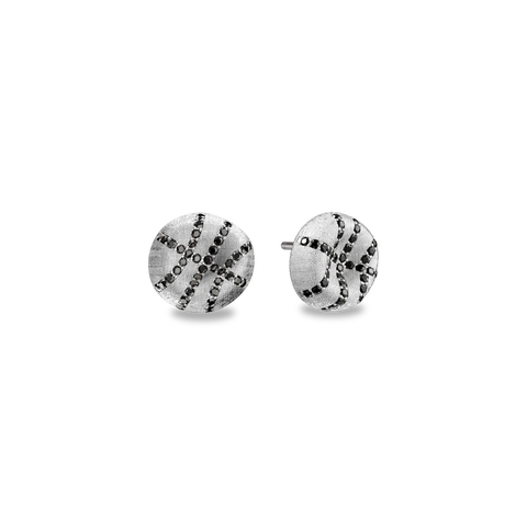 The Basketball Crooked Ball Diamond Pavé Earrings