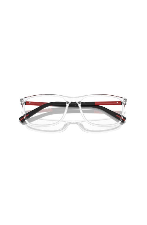 Prada Linea Rossa 57mm Rectangle Optical Glasses In Brown