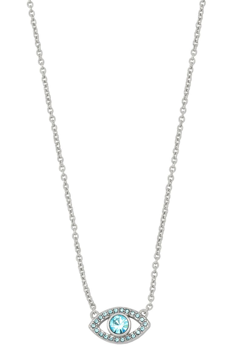 Kurt Geiger London Pavé Evil Eye Pendant, Main, color, Blue