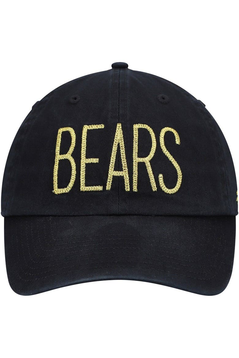 Women's '47 Black Chicago Bears Shimmer Text Clean Up Adjustable Hat, Alternate, color, Black