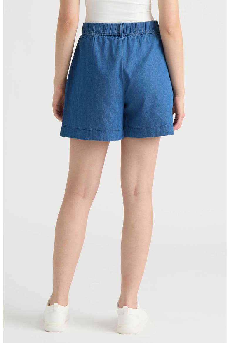 Faux Pearl Beaded Denim Shorts, Alternate, color, DENIM BLUE