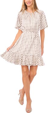 CeCe Medallion Print Short Sleeve Dress