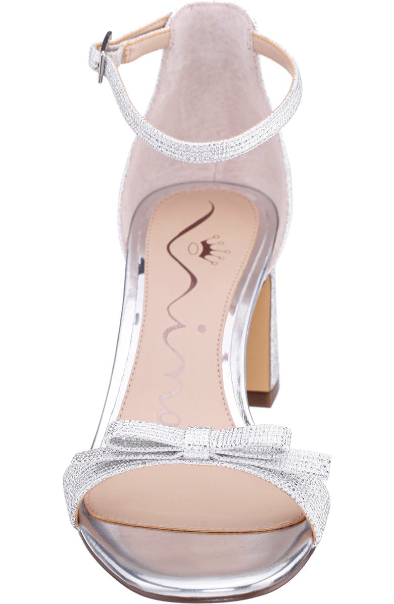 Nina Bia Ankle Strap Sandal, Alternate, color, Silver