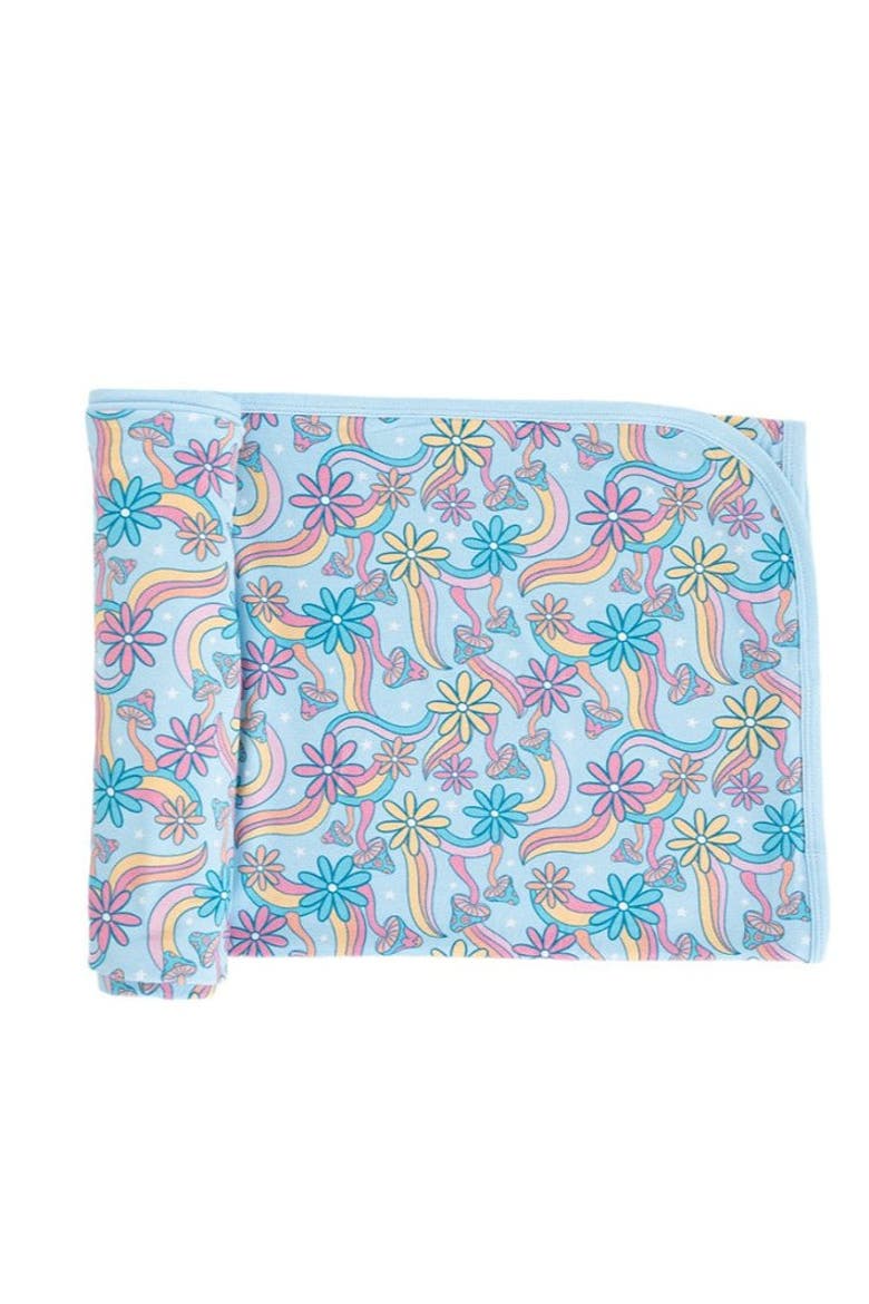 Groovy Fall After All Swaddle, Main, color, Blue