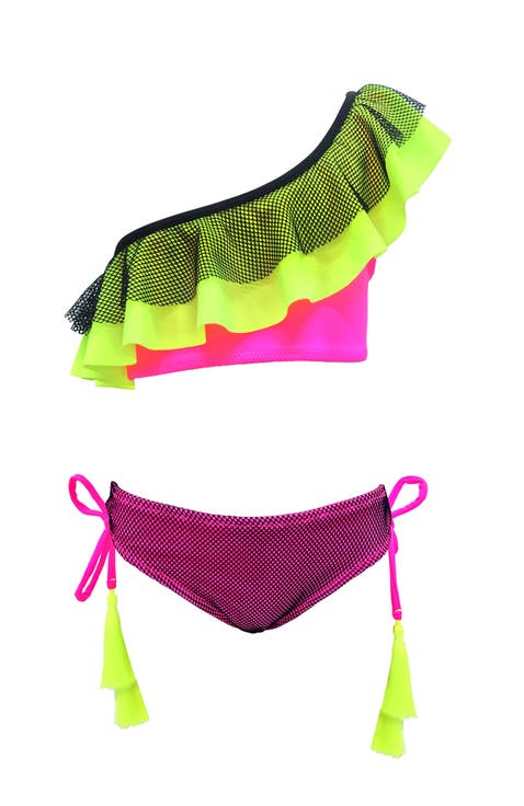 Sport Mesh Ruffle, Tassel Tie Two Piece Bikini, Toddler-Little Kid & Big Kid