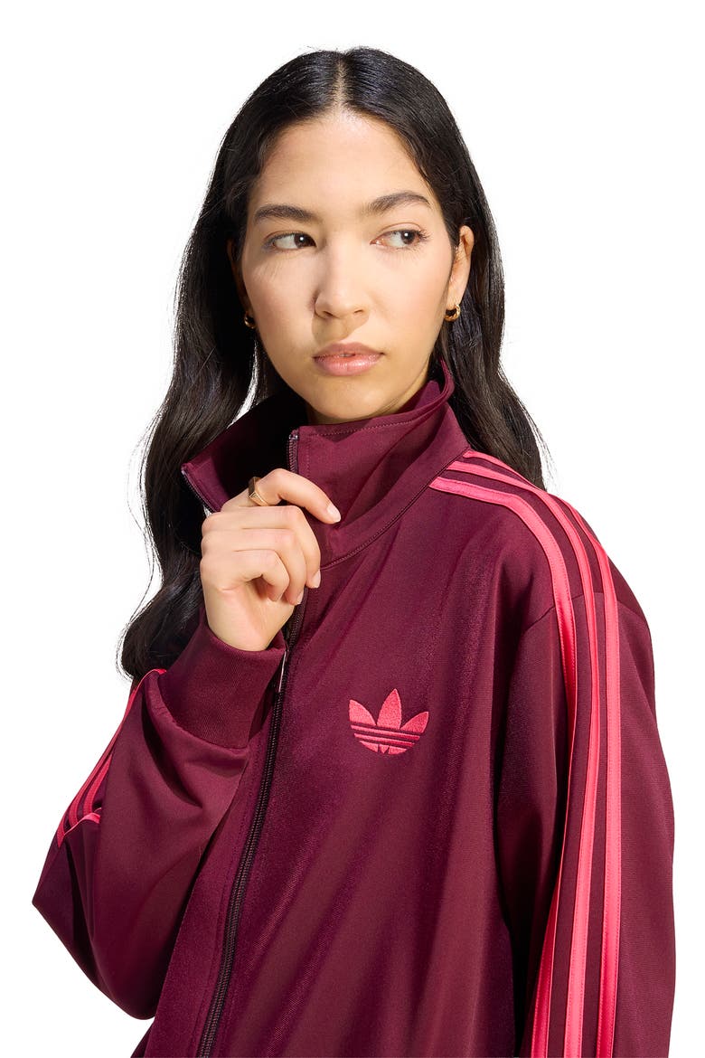 Adicolor Classic Firebird 3-Stripes Tricot Track Jacket, Alternate, color, MAROON/ POWER PINK