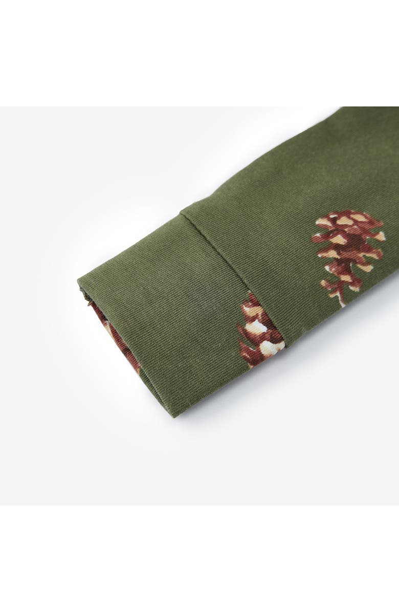 Milkbarn Cotton Stretch Zipper Pajama, Alternate, color, Pinecone