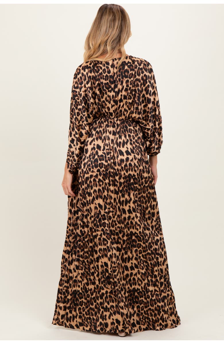 PinkBlush Pleated V Neck Satin Maxi Dress, Alternate, color, 