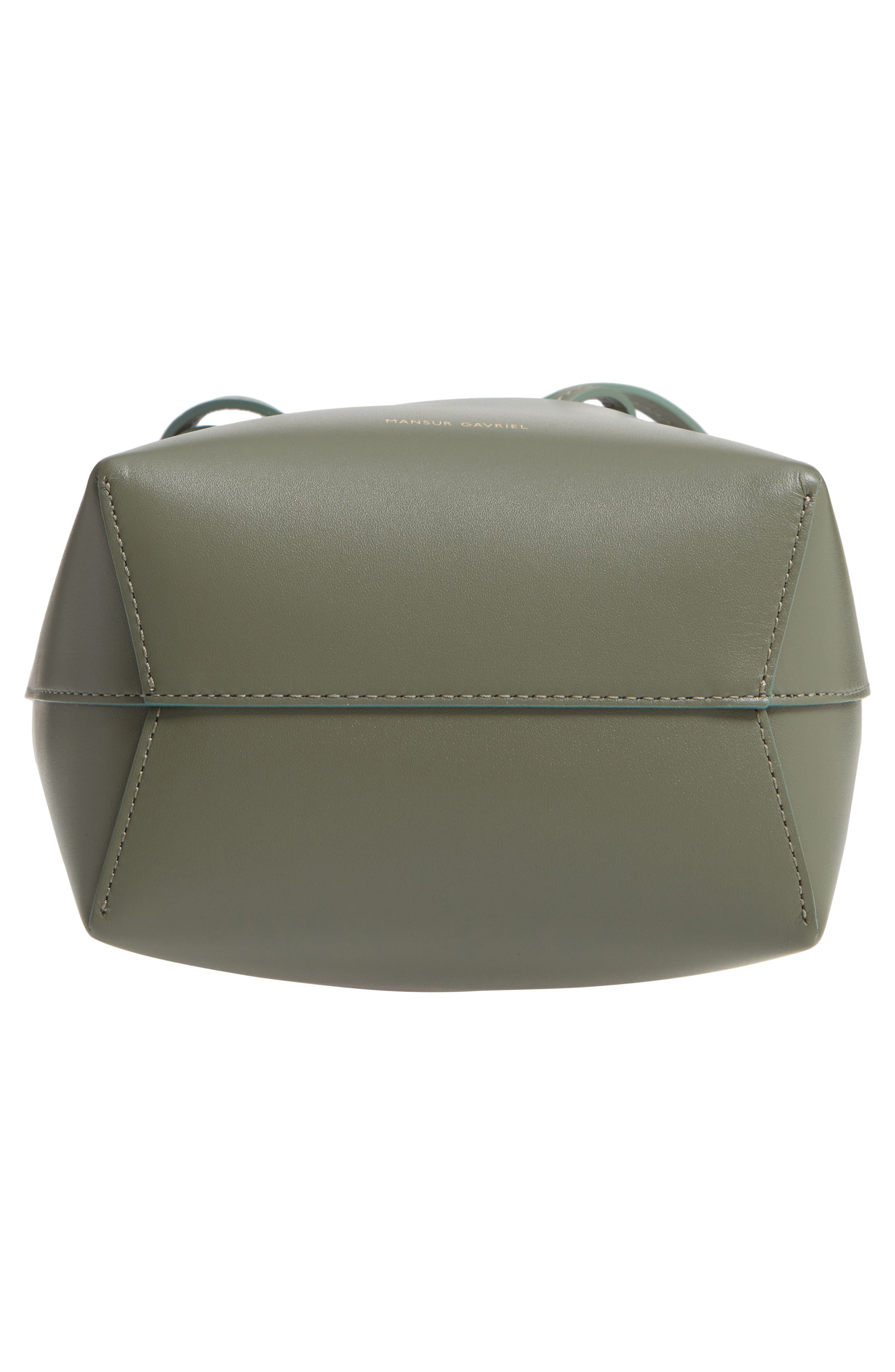 Mini Mini Leather Bucket Bag, Alternate, color, LEAF
