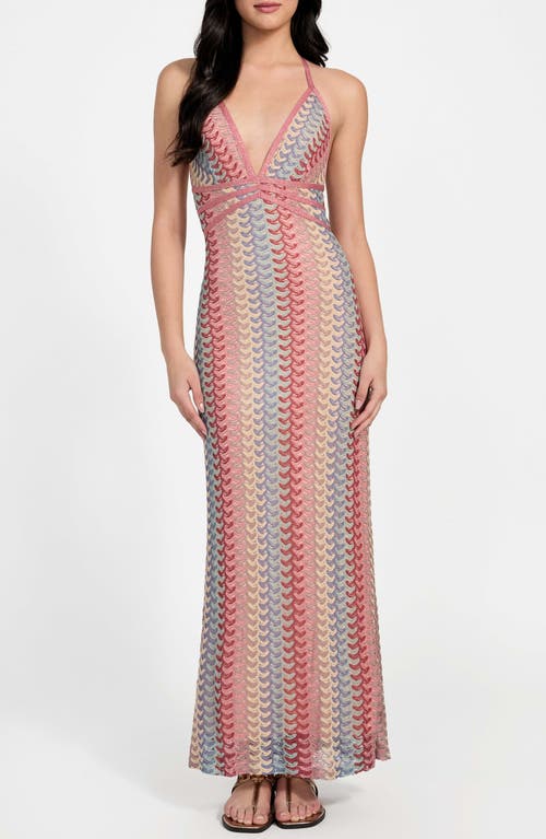 Guess Fearne Knit Halter Dress In Pink