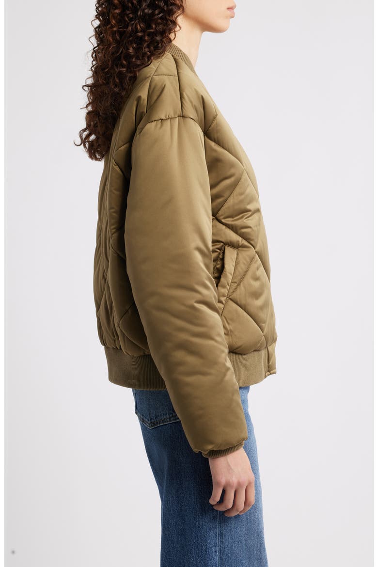 The Favorite Quilted Bomber Jacket, Alternate, color, ARMY