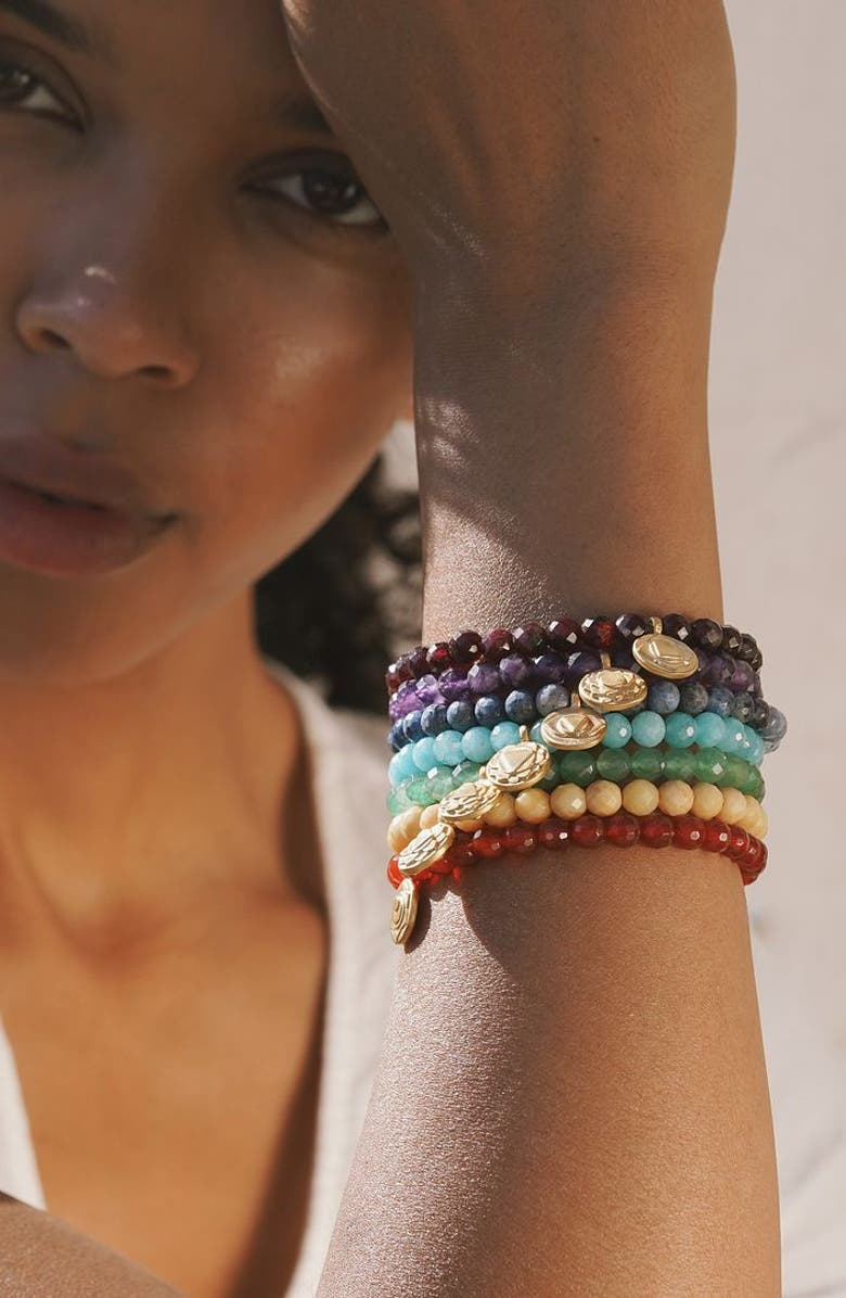 Satya Jewelry Find Your Balance Chakra Bracelet Set, Alternate, color, Blue