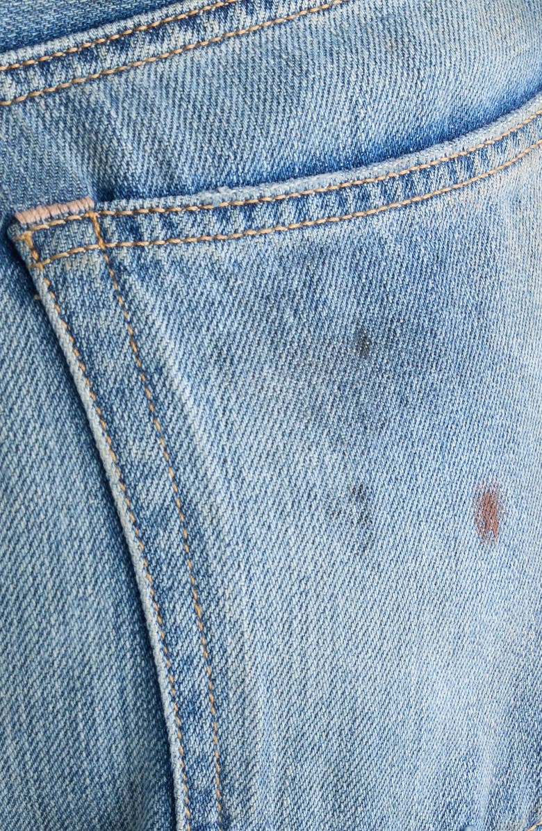 Acne Studios 2021 Regular Fit Distressed Wide Leg Jeans, Alternate, color, Mid Blue