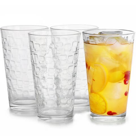 Great Foundations 4-Piece 16 oz. Tumbler Set, Square Pattern