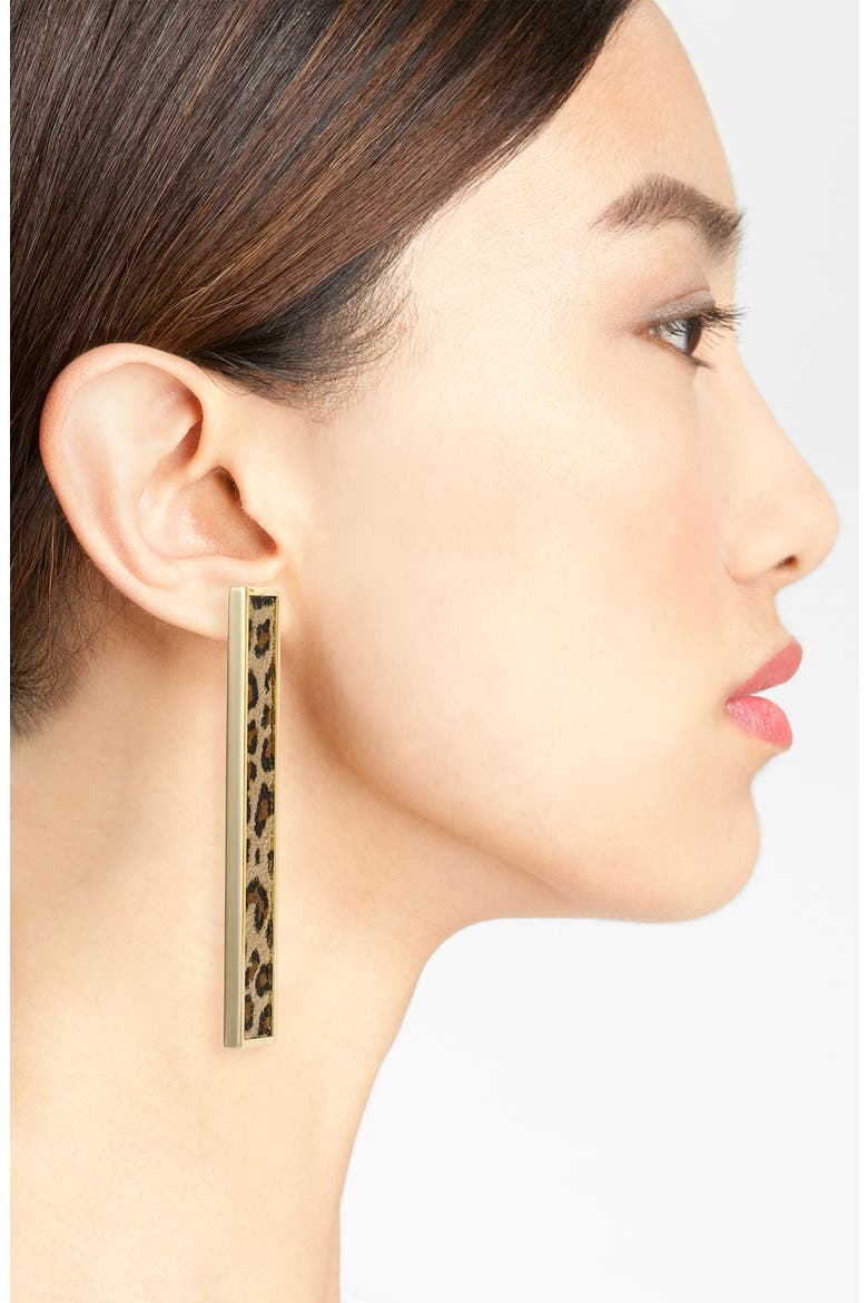 Leopard Print Suede Statement Earrings, Alternate, color, LEOPARD