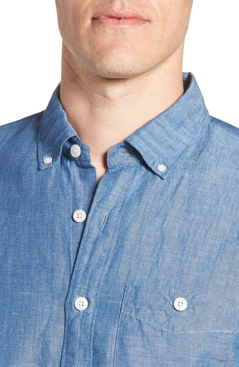 Todd Snyder Patch Pocket Chambray Sport Shirt, Alternate, color, 