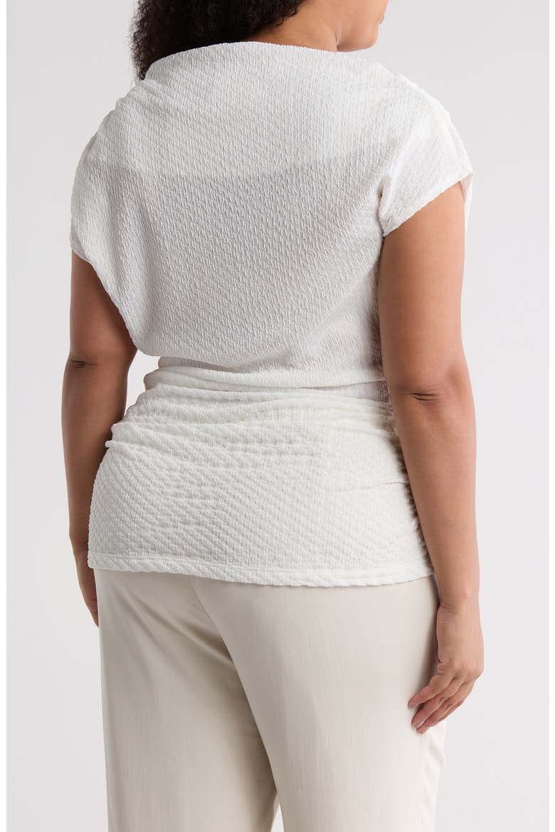 Asymmetric Ruched Top, Alternate, color, WHITE