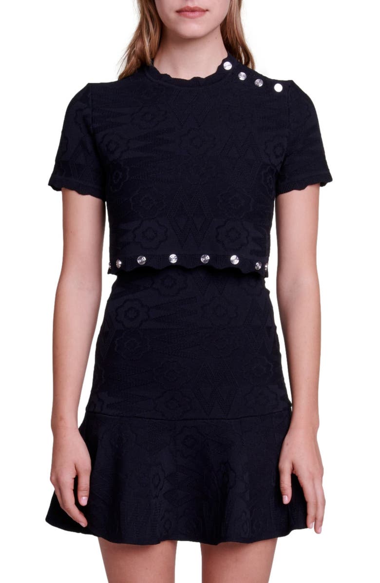 maje Reveria Two-Piece Knit Minidress, Main, color, 