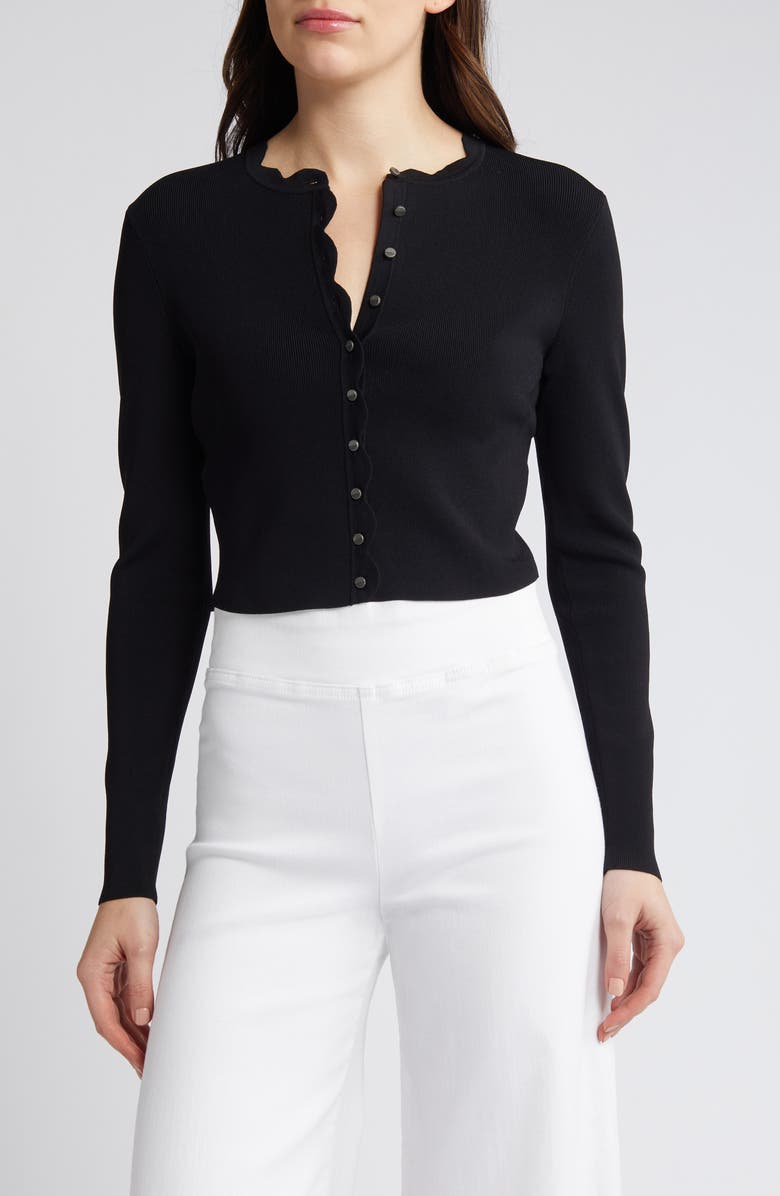 Ted Baker London Kklara Scallop Trim Cardigan, Main, color, 