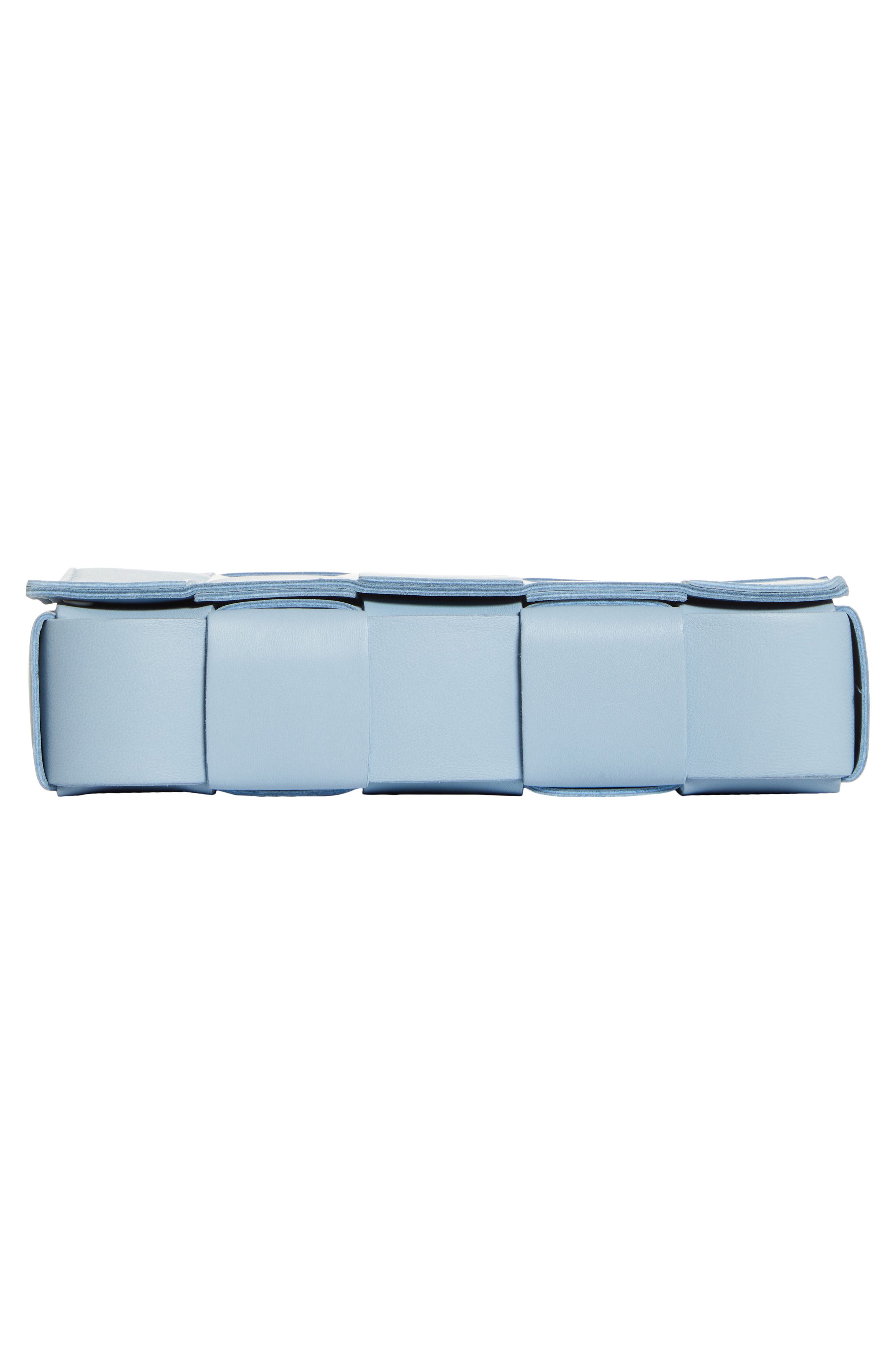 Intrecciato Leather Crossbody Bag, Alternate, color, BLUE/ ICE GOLD