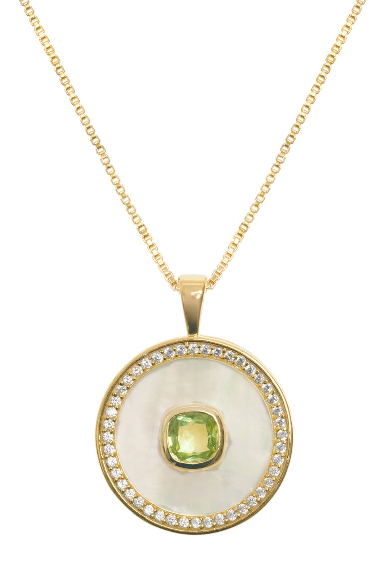 Peridot Mother of Pearl Necklace, Main, color, Peridot